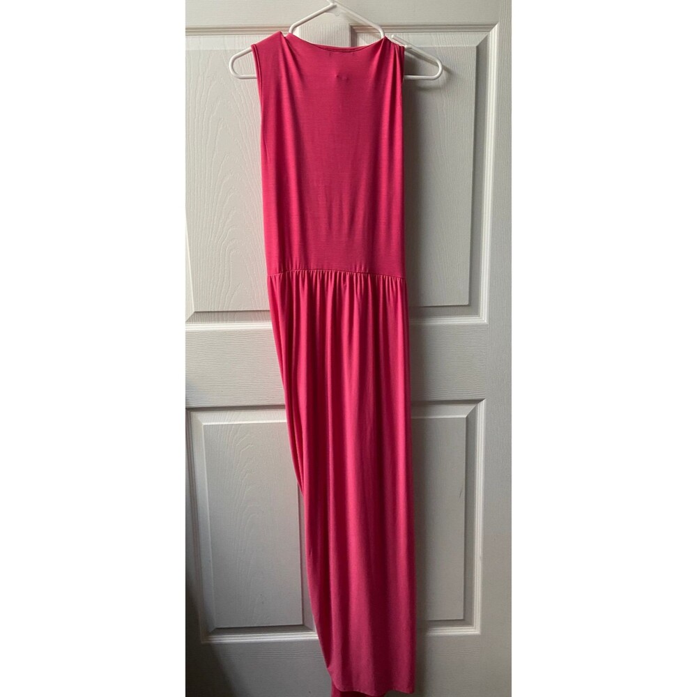 NWT Perfectly Priscilla Maxi Dress Womens 1X plus Hot Pink Sized Faux Wrap - Picture 4 of 4